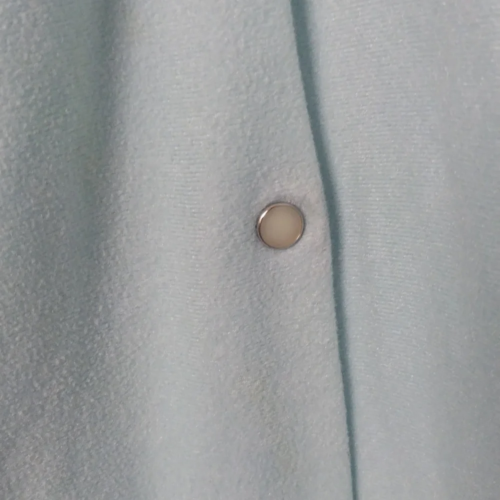 Vtg KELLY REED Blue long‎ sleeve snap front robe with pockets Size Medium